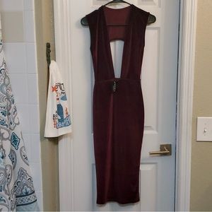 Sexy velour midi dress